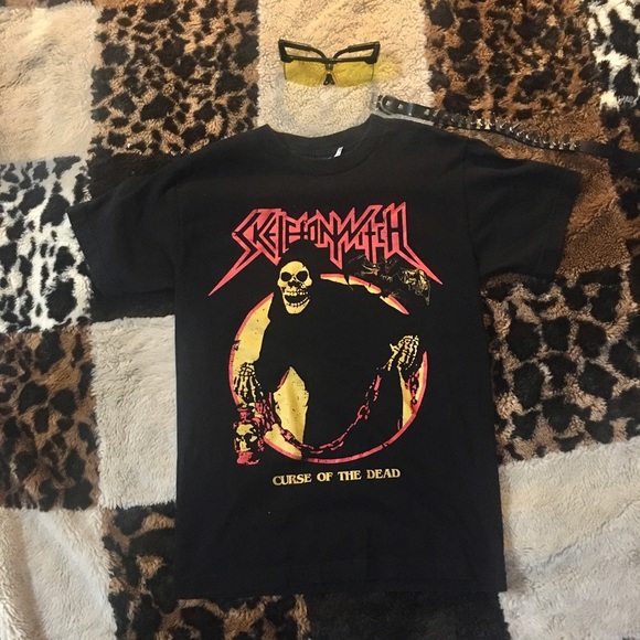 SKELETONWITCH Witch Curse Of the Dead Punk Metal T - Picture 2 of 8